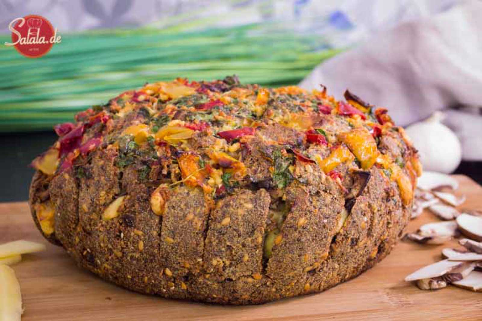 Zupfbrot - Partybrot - gefülltes Brot - Low Carb glutenfrei