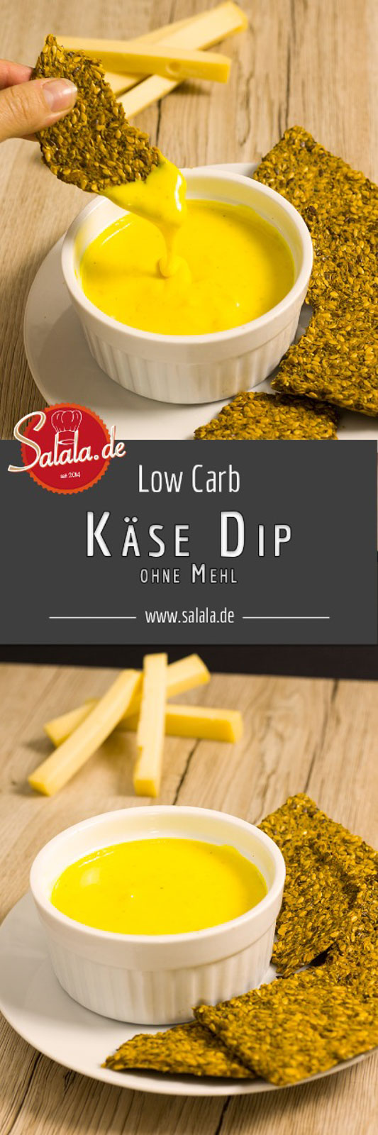 Käse-Dip selber machen Cheese Dip für Nachos ohne Mehl zuckerfrei low carb salala.de Rezept