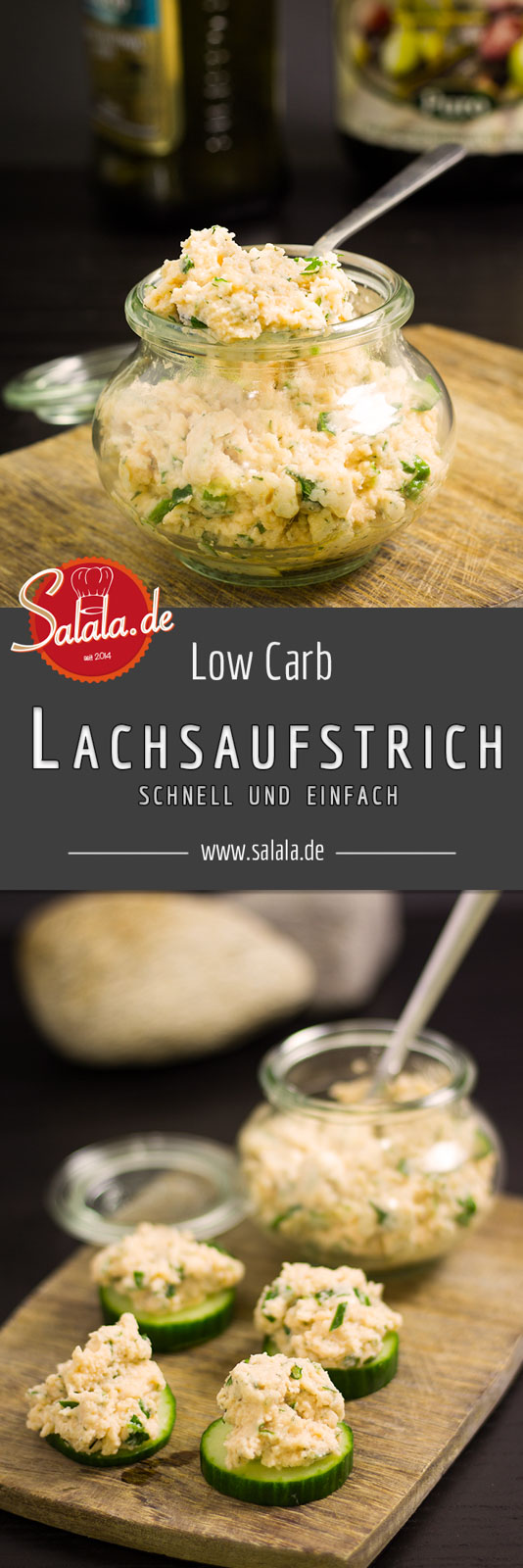 Lachsaufstrich Rezept schnell einfach und Low Carb - by salala.de - Frischkäse Lachs Brotaufstrich Low Carb selber machen zum Frühstück