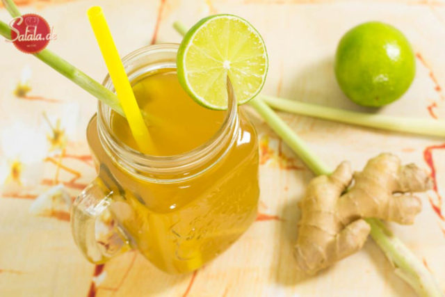 Zitronengras Eistee ohne Zucker selber machen Low Carb Rezept