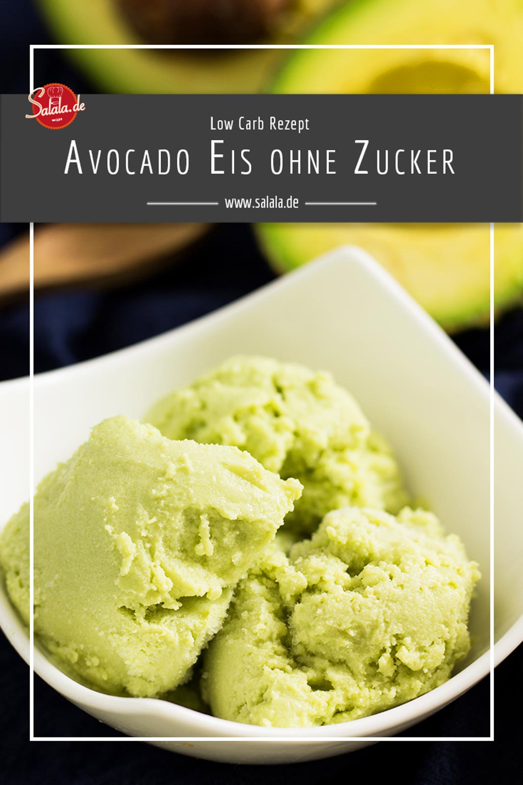 Avocado Eis ohne Zucker - by salala.de - mit Kokosmilch selber machen mit Eismaschine Ibywind YF700 Rezept #zuckerfrei #eis #lowcarb