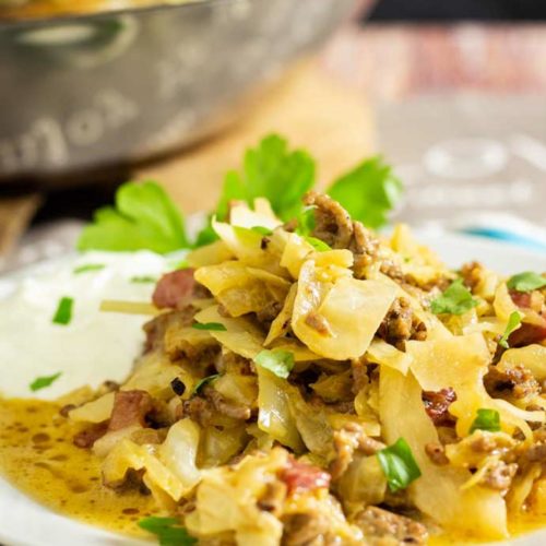 Hackfleischpfanne mit Weißkraut - by salala.de - schnell und einfach selber kochen I Low Carb Rezept mit Speck