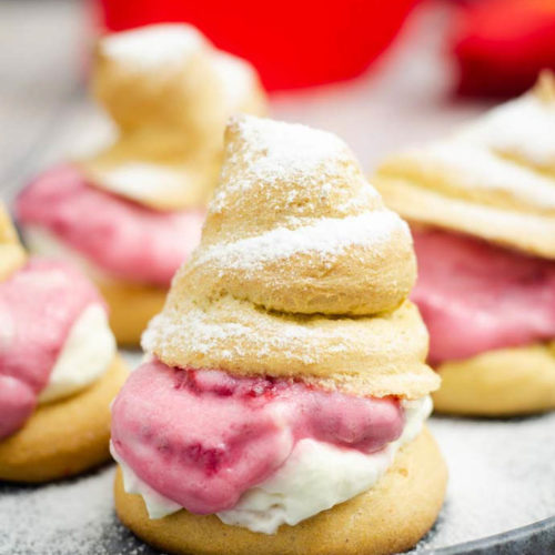 Windbeutel mit Himbeer-Frischkäse-Füllung I by salala.de I Low Carb Rezept zum Valentinstag glutenfrei